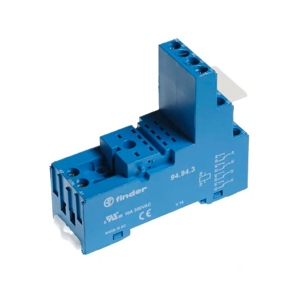 Розетка Finder с винтовыми клеммами (с пластиковым зажимом) для реле 55.32, 55.34