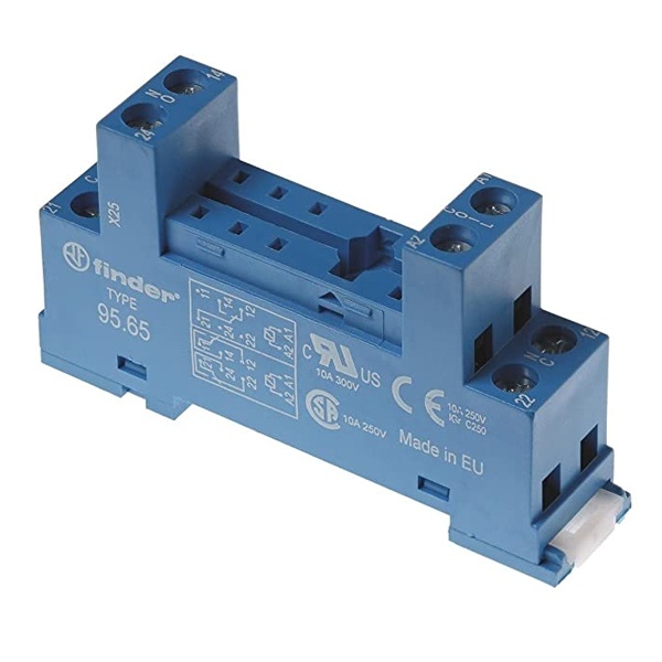 Розетка Finder с винтовыми клеммами (с металлическим зажимом) для реле 40.51, 40.52, 40.61, 40.62