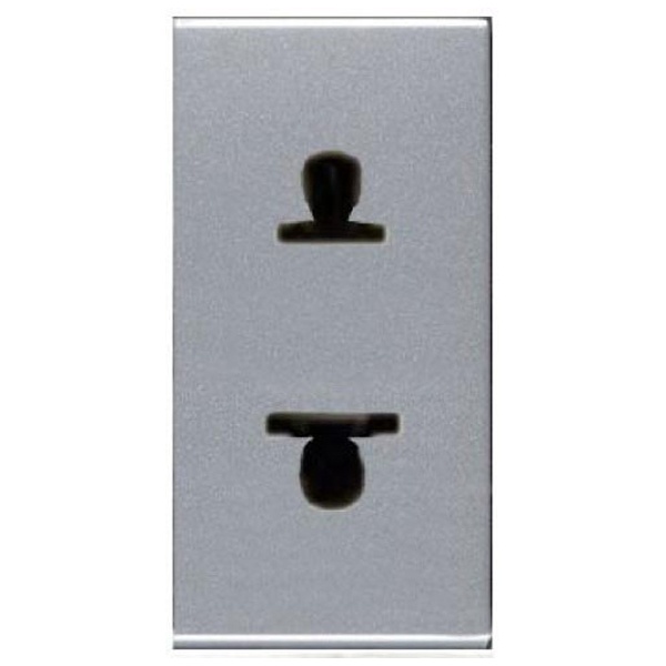 Розетка стандартная в сборе без заземления 16А / 250В ABB серия Zenit, серебристый N2135PL