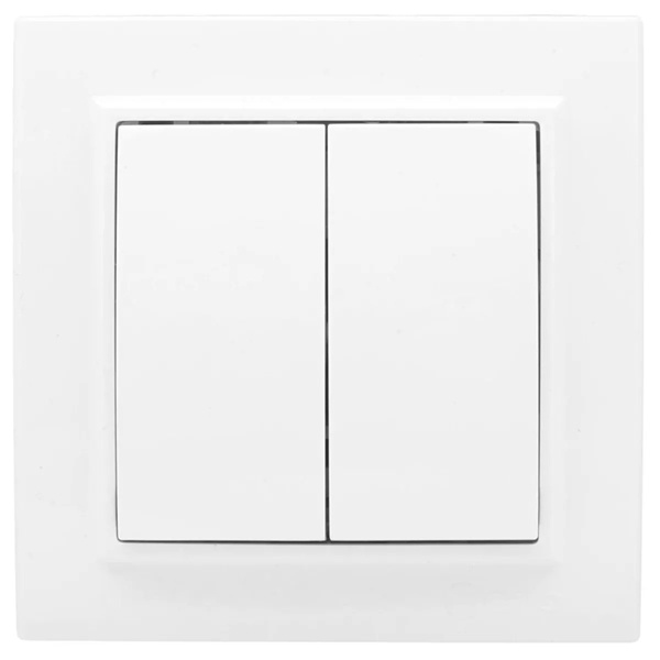 Выключатель 2-клавишный EKF Basic 10А IP20 Минск белый