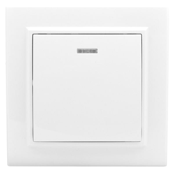 Выключатель 1-клавишный с индикатором EKF Basic 10А IP20 Минск белый