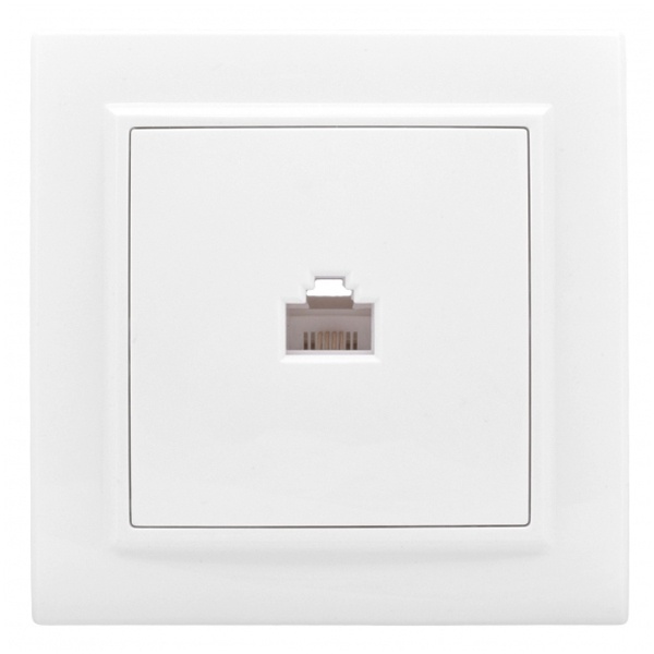 Розетка EKF Basic RJ-45 1-местная IP20 Минск белый