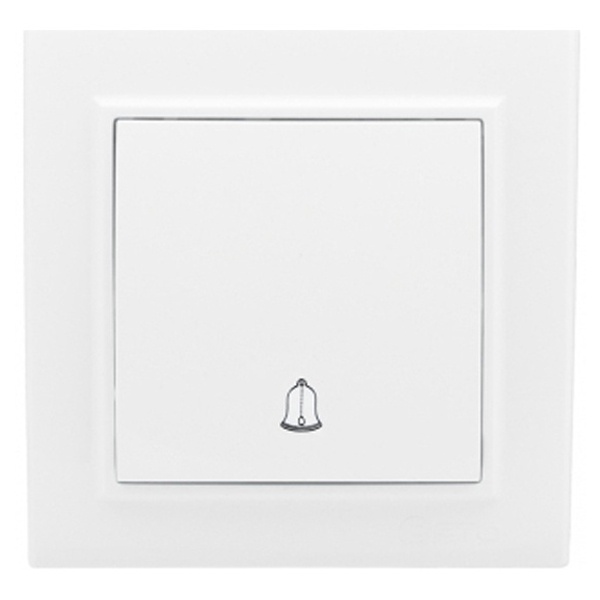 Кнопка с пиктограммой звонка EKF Basic 10А IP20 Минск белый