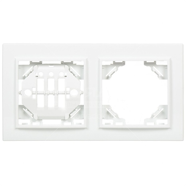 Рамка 2-местная горизонтальная EKF Basic Минск белый
