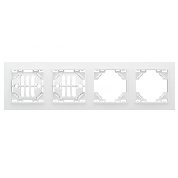 Рамка 4-местная горизонтальная EKF Basic Минск белый