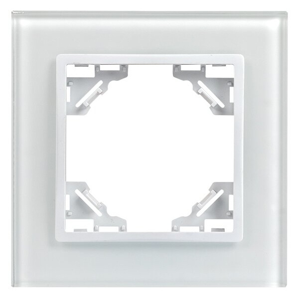Рамка 1-местная EKF Basic Минск стеклянная белая