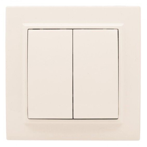 Выключатель 2-клавишный EKF Basic 10А IP20 Минск бежевый