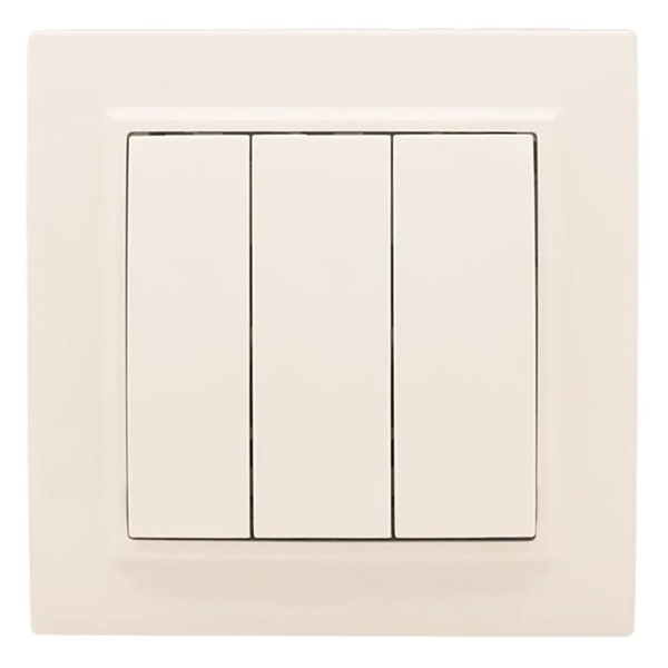 Выключатель 3-клавишный EKF Basic 10А IP20 Минск бежевый