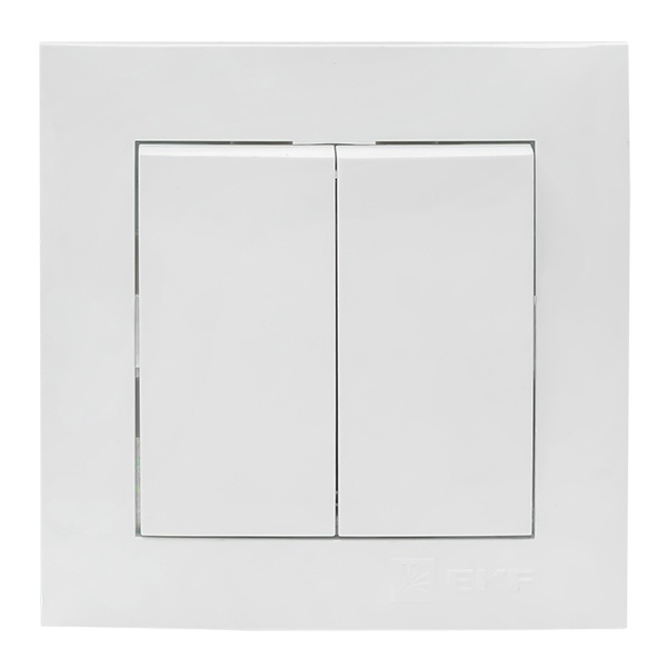 Выключатель 2-клавишный EKF PROxima 10А IP20 Валенсия белый