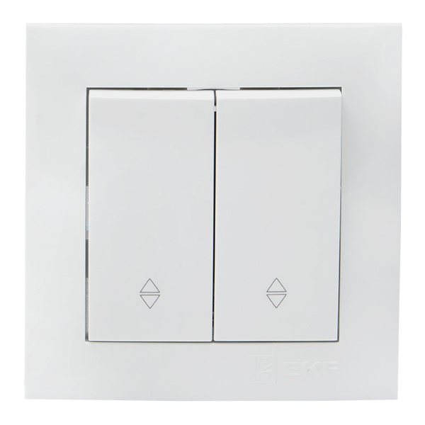 Переключатель 2-клавишный EKF PROxima 10А IP20 Валенсия белый