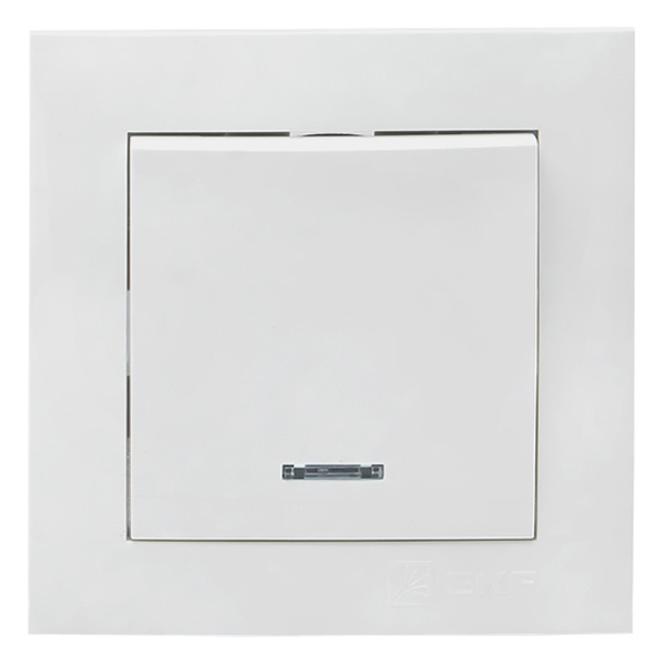 Выключатель 1-клавишный с индикатором EKF PROxima 10А IP20 Валенсия белый