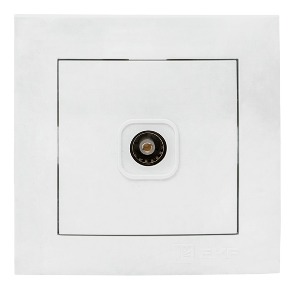 Розетка EKF PROxima TV 1-местная 75Ом 5-862МГц IP20 Валенсия белый
