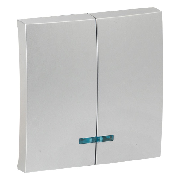 Лицевая панель переключателя 2 - клавишного с индикатором EKF PROxima Валенсия сталь