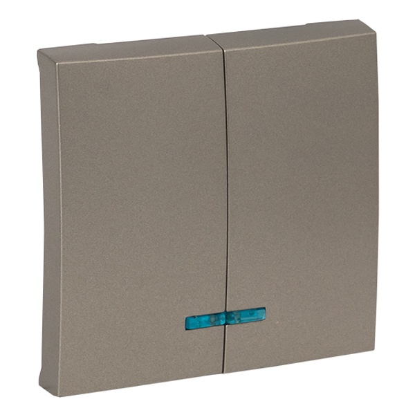 Лицевая панель переключателя 2 - клавишного с индикатором EKF PROxima Валенсия кашемир