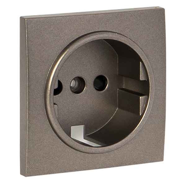 Лицевая панель розетки 1-местной с/з со шторками EKF PROxima Валенсия графит