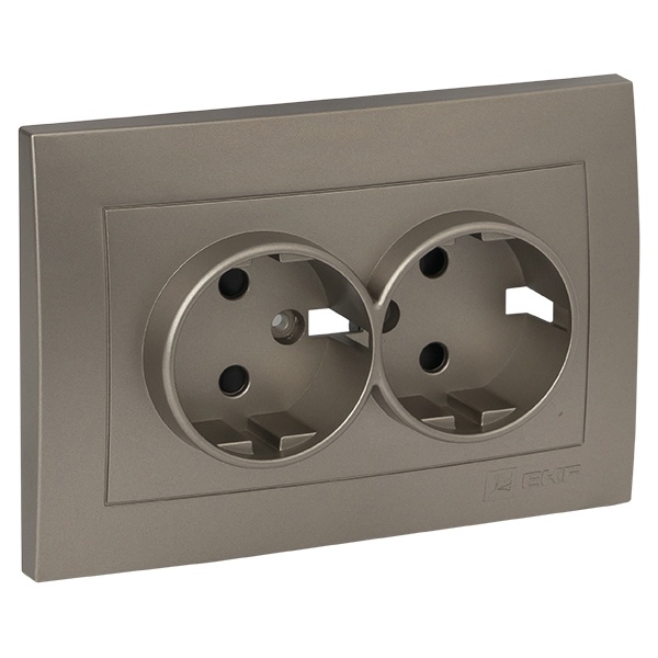 Лицевая панель розетки 2-местной с/з со шторками EKF PROxima Валенсия кашемир
