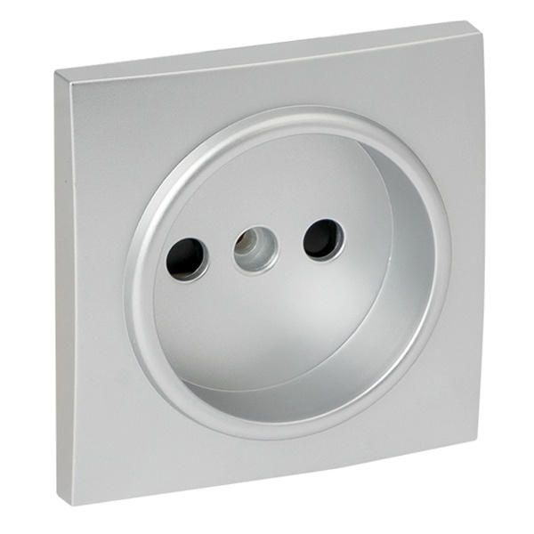 Лицевая панель розетки 1-местной б/з со шторками EKF PROxima Валенсия сталь