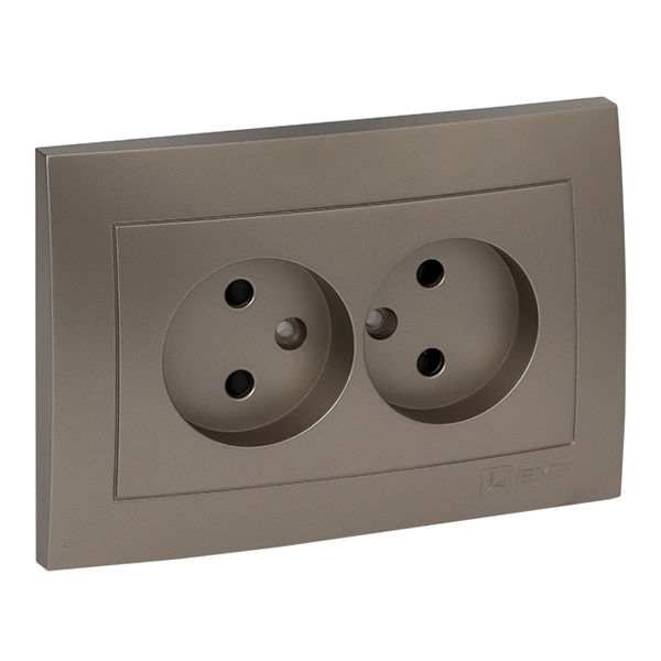 Лицевая панель розетки 2-местной б/з со шторками EKF PROxima Валенсия кашемир