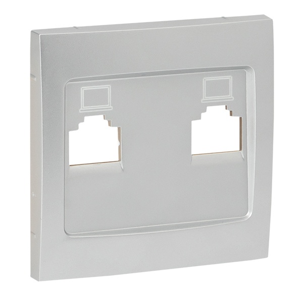 Лицевая панель розетки EKF PROxima RJ-45 1-местная Валенсия сталь