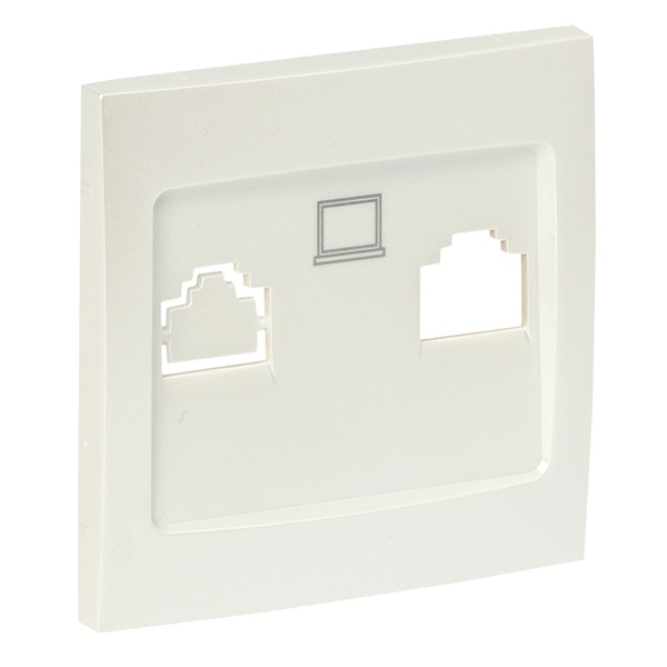 Лицевая панель розетки EKF PROxima RJ-45 1-местная Валенсия жемчуг