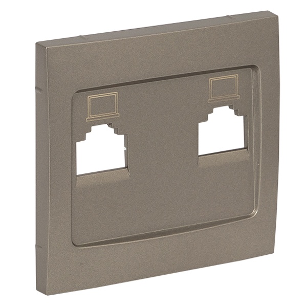 Лицевая панель розетки EKF PROxima RJ-45 2-местная Валенсия кашемир