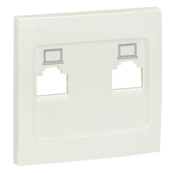Лицевая панель розетки EKF PROxima RJ-45 2-местная Валенсия жемчуг