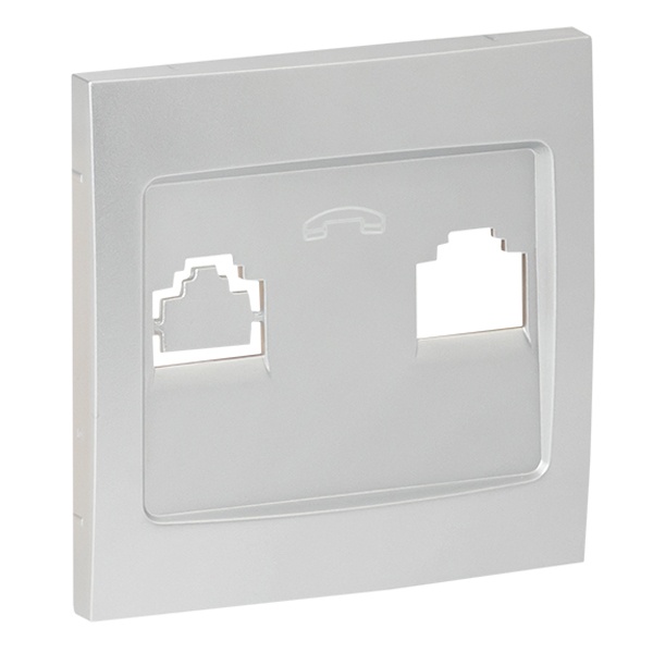 Лицевая панель розетки EKF PROxima RJ-11 1-местная Валенсия сталь