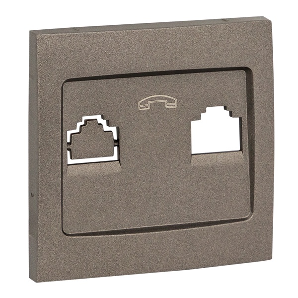 Лицевая панель розетки EKF PROxima RJ-11 1-местная Валенсия графит
