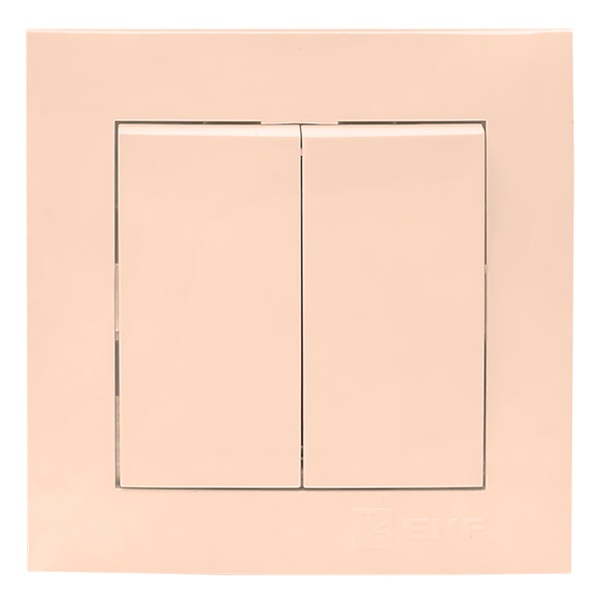 Выключатель 2-клавишный EKF PROxima 10А IP20 Валенсия кремовый