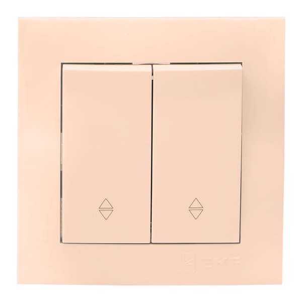 Переключатель 2-клавишный EKF PROxima 10А IP20 Валенсия кремовый