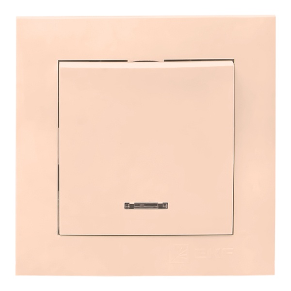 Выключатель 1-клавишный с индикатором EKF PROxima 10А IP20 Валенсия кремовый