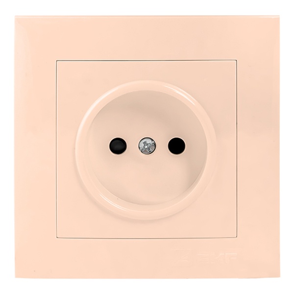 Розетка 1-местная без заземления со шторками EKF PROxima 16А IP20 Валенсия кремовый