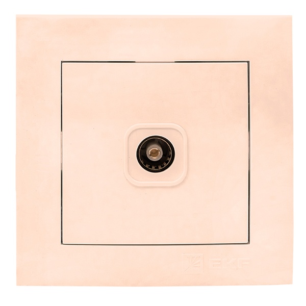 Розетка EKF PROxima TV 1-местная 75Ом 5-862МГц IP20 Валенсия кремовый