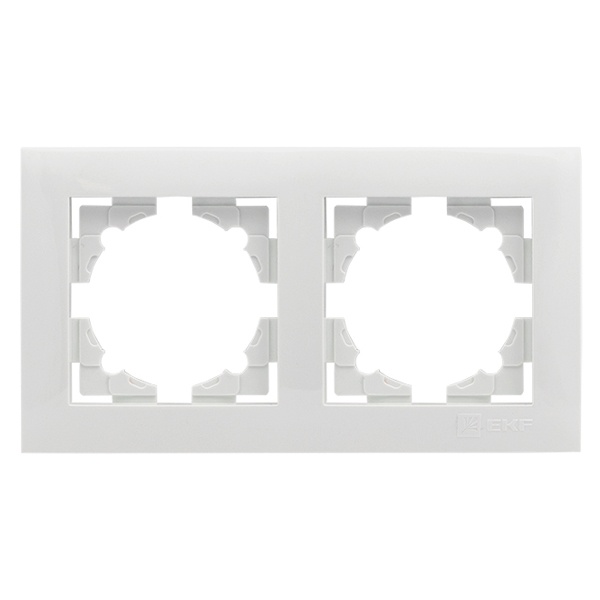 Рамка 2-местная горизонтальная EKF PROxima Валенсия белый