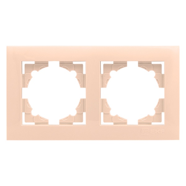 Рамка 2-местная горизонтальная EKF PROxima Валенсия кремовый