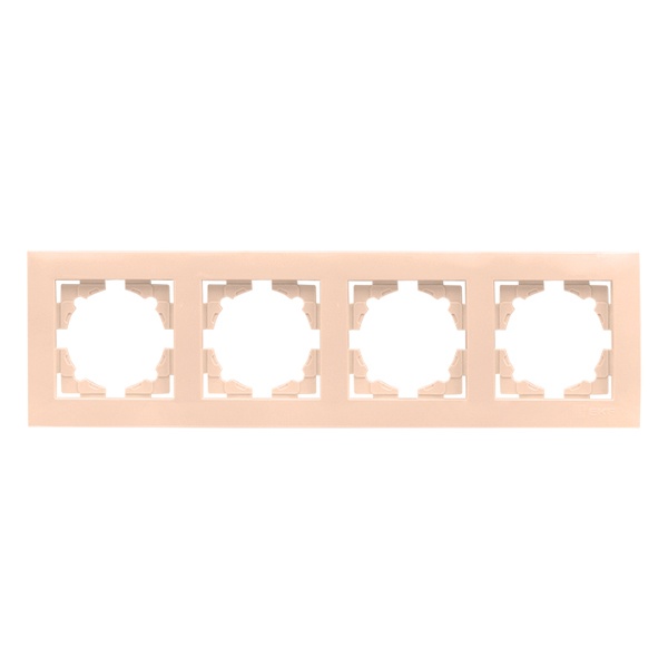 Рамка 4-местная горизонтальная EKF PROxima Валенсия кремовый