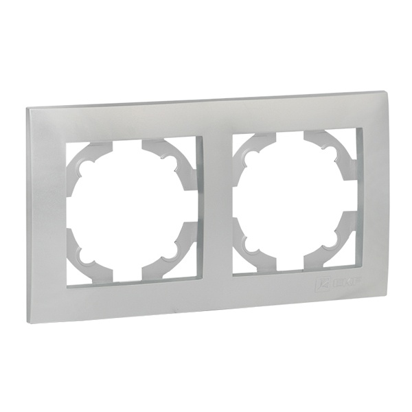 Рамка 2-местная горизонтальная EKF PROxima Валенсия сталь