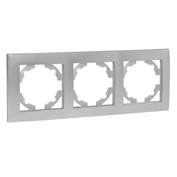 Рамка 3-местная горизонтальная EKF PROxima Валенсия сталь