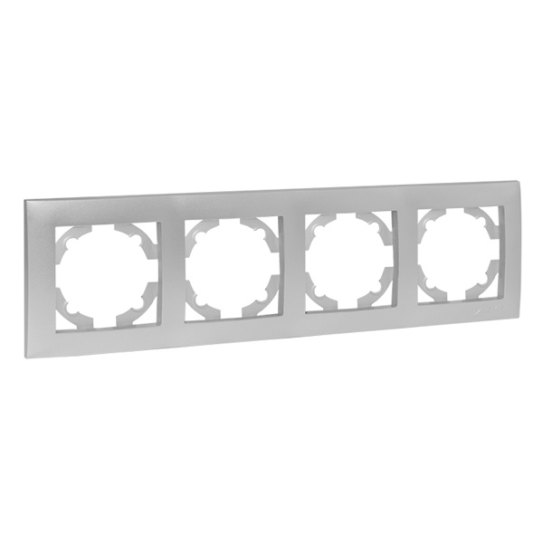 Рамка 4-местная горизонтальная EKF PROxima Валенсия сталь