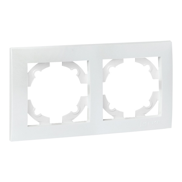 Рамка 2-местная горизонтальная EKF PROxima Валенсия жемчуг