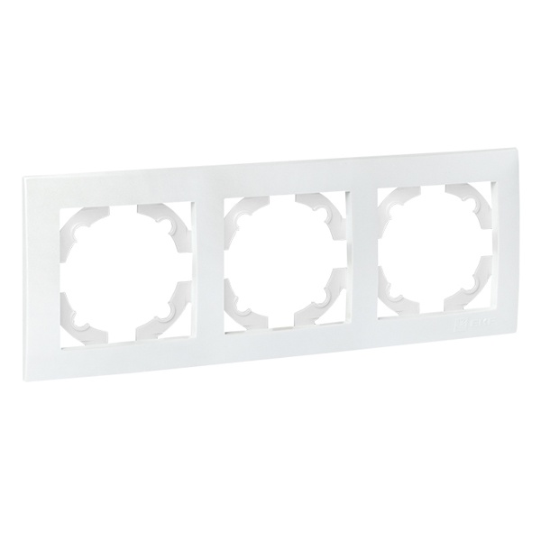 Рамка 3-местная горизонтальная EKF PROxima Валенсия жемчуг