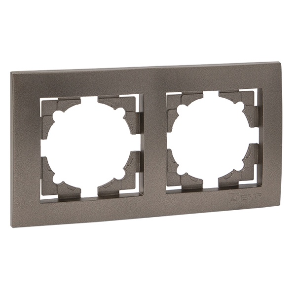 Рамка 2-местная горизонтальная EKF PROxima Валенсия графит