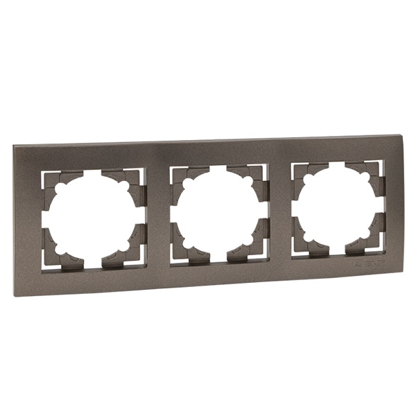 Рамка 3-местная горизонтальная EKF PROxima Валенсия графит