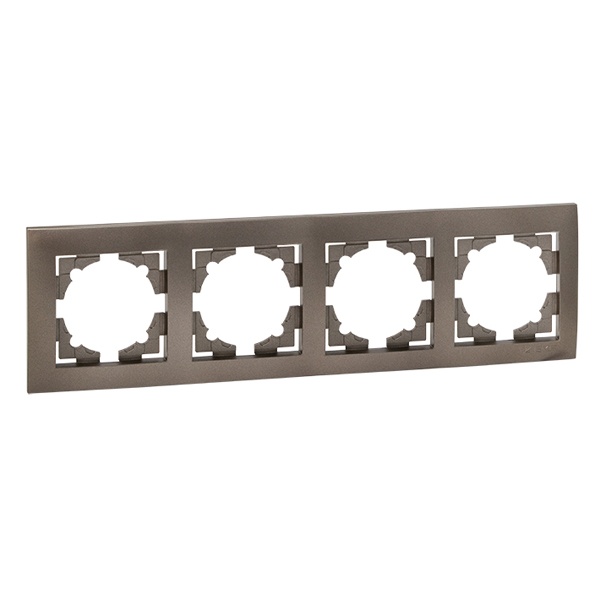 Рамка 4-местная горизонтальная EKF PROxima Валенсия графит