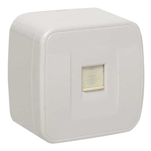 Накладная розетка EKF Минск RJ-45 1-местная IP20 белый