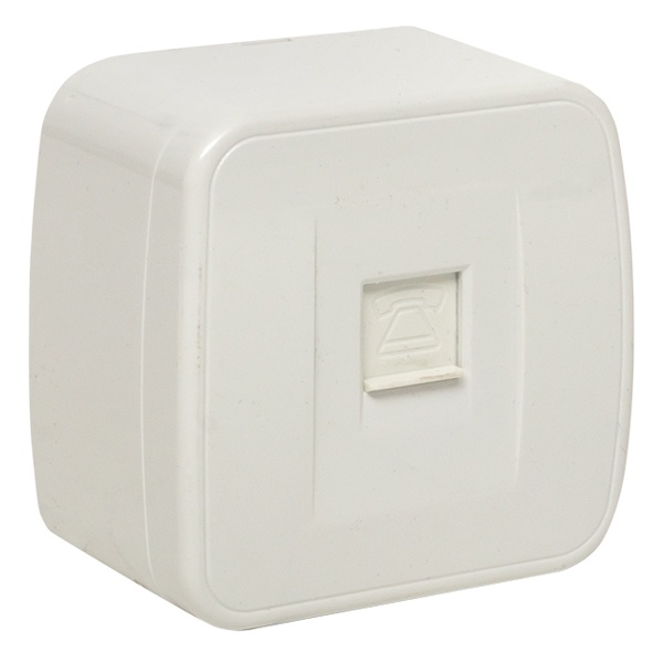 Накладная розетка телефонная EKF Минск RJ-11 1-местная IP20 белый