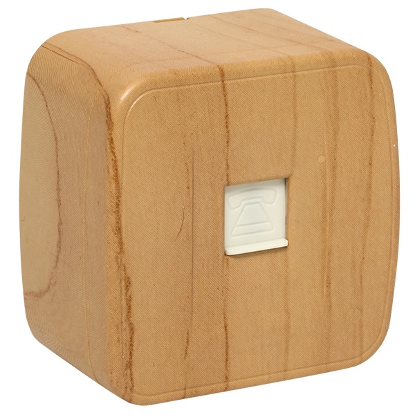 Накладная розетка телефонная EKF Минск RJ-11 1-местная IP20 светлое дерево