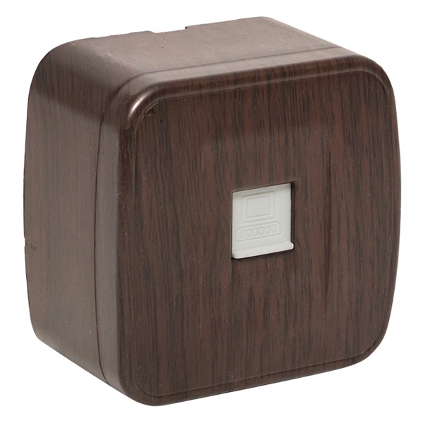 Накладная розетка EKF Минск RJ-45 1-местная IP20 тёмное дерево