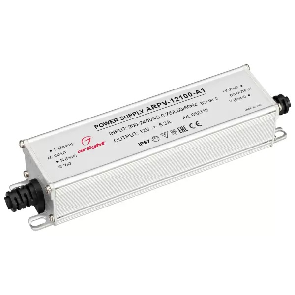 Блок питания Arlight ARPV-12100-A1 12V, 8.3A, 100W IP67 Металл, 3 года