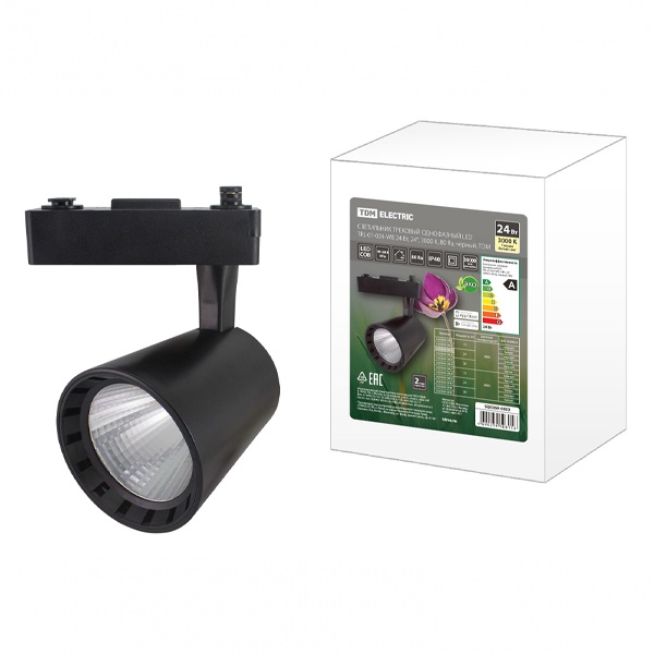 Светильник трековый TDM однофазный LED TRL-01-030-NB 30W 24гр 4000K 3000Lm 230V 80Ra черный IP40
